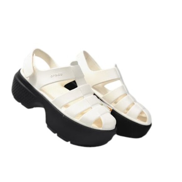 CROCS Shoes - CROCS Women's Stomp Slingback Platform Fisherman Sandals white Size 10 NWT